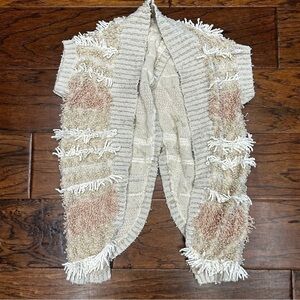 MOTH Anthropologie Shag Knit Open Front short sleeve Cardigan